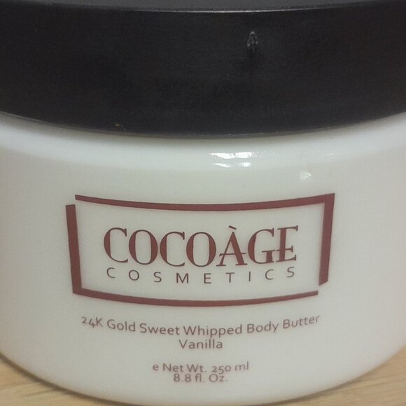 COCOAGE 24K GOLD SWEET WHIPPED BODY BUTTER-VANILLA-8.8 fl oz / 250 ml-NEW-SEALED - Picture 5 of 8